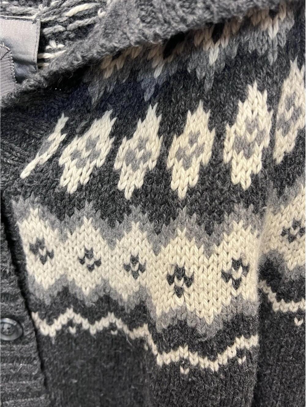 Aerie Womens Nordic Fisherman Cardigan Sweater Knit Grandpa Vintage Winter MED - Picture 2 of 9